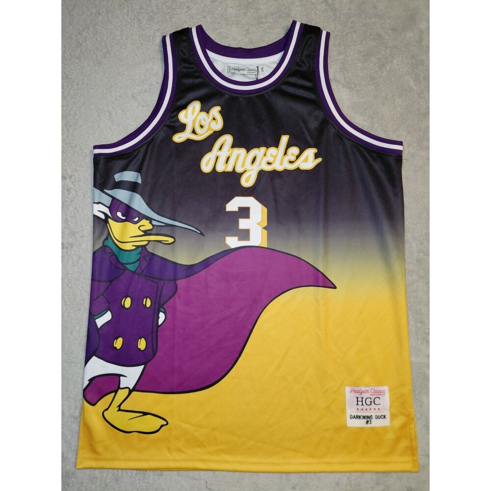 Los Angeles Darkwing Duck Basketball Jersey Headgear Classics Men’s Size 2XL